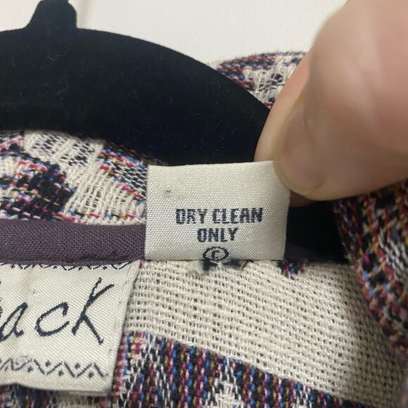 Vintage Flashback Cropped Jacket Western Boho Tapestry Purple Cream‎ Short Sz M - Picture 2 of 9